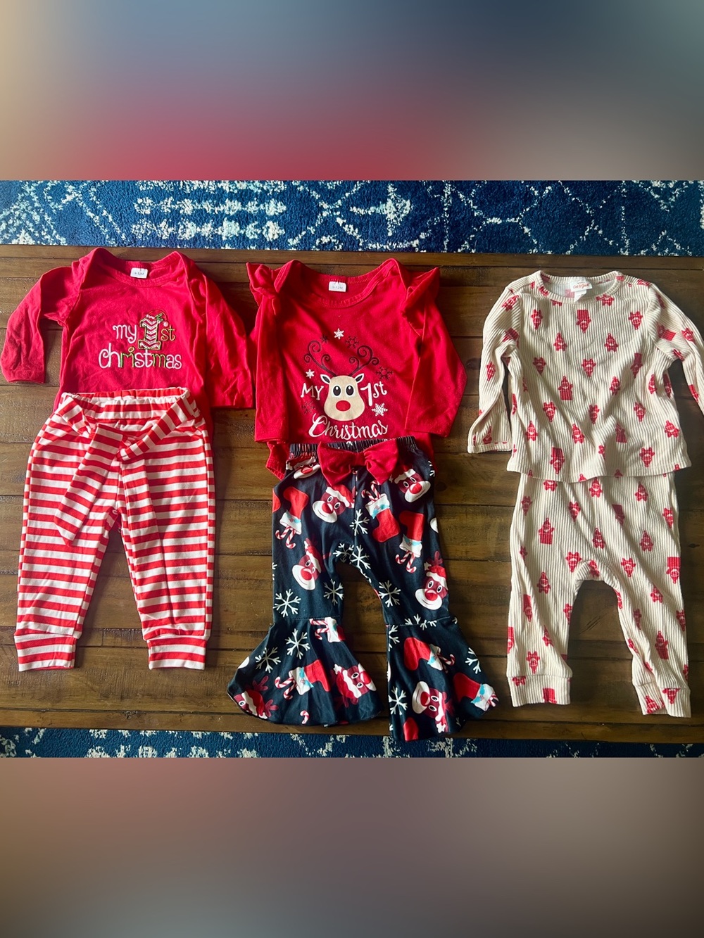 Baby Girl’s Red 'My 1st Christmas' Holiday Pajama Set - Infant 6-9m